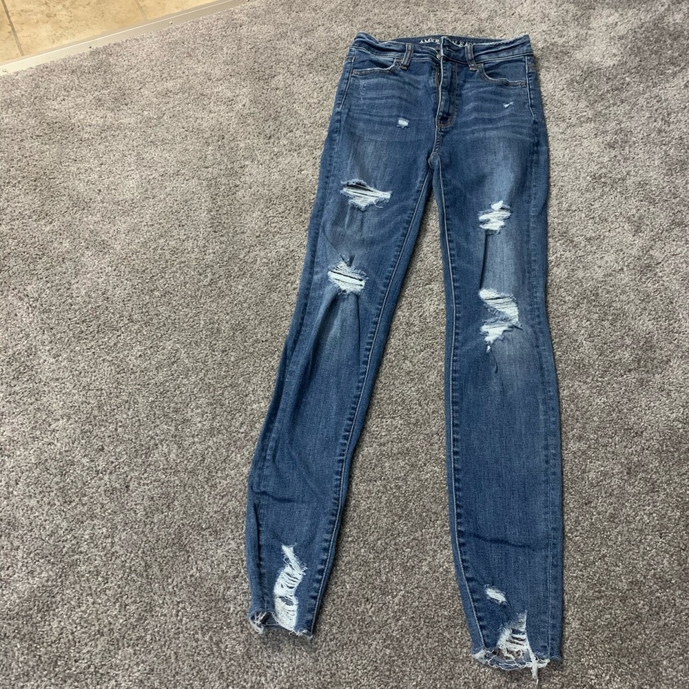 American eagle ripped jeans medium wash